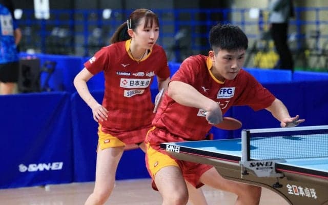 張本/早田ペアが堂々のベスト16入り　宇田/木原、上村/阿部ペアも勝ち残る＜全日本卓球2022混合複3回戦＞