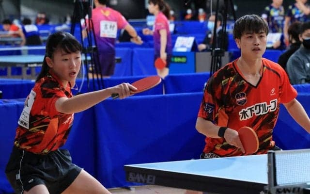 田添/張本ペア、第1シードにストレート完勝　ベスト8が決定＜全日本卓球2022混合複4回戦＞