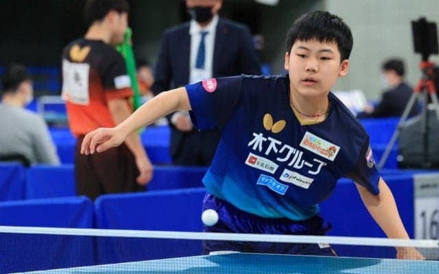 ジュニア準V・松島輝空、実業団選手に勝利で初のランク入り＜全日本卓球2022＞