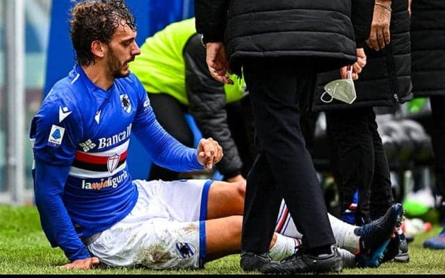 サンプドリアFWガッビアディーニ、今季終了か…左ヒザ前十字じん帯損傷で手術へ