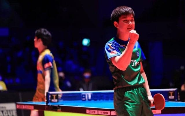 張本智和「Tリーグのチャンピオンはやっぱり木下マイスター東京です！」＜卓球・男子ファイナル＞