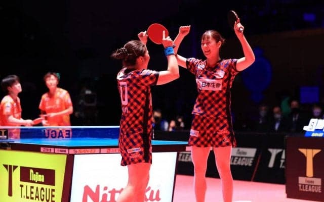 今季9勝の長﨑/森ペア勝利　日本生命4連覇に向けまず1勝＜卓球・Tリーグ女子ファイナル＞