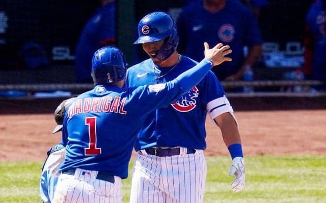 鈴木誠也は「打球音が違う」　三塁側から撮影された豪快1号に米ファン虜「ただ美しい」