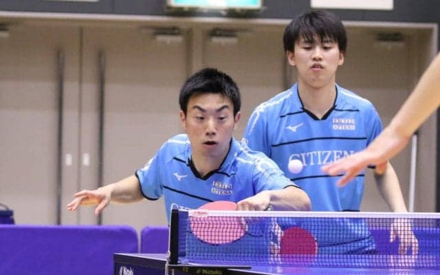 上村/酒井ペア、全日本16強の坂根/各務ペア下す　男子複決勝トーナメント1回戦＜日本卓球リーグビッグトーナメント福島大会＞