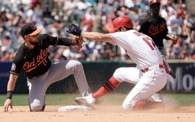 【MLB】大谷翔平、オールドスタイルで痛恨の二盗失敗　タイミングセーフも足が離れる