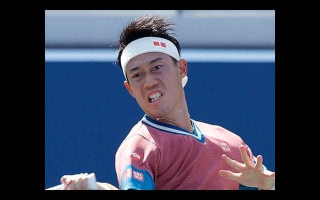 錦織 バックハンドボレー披露