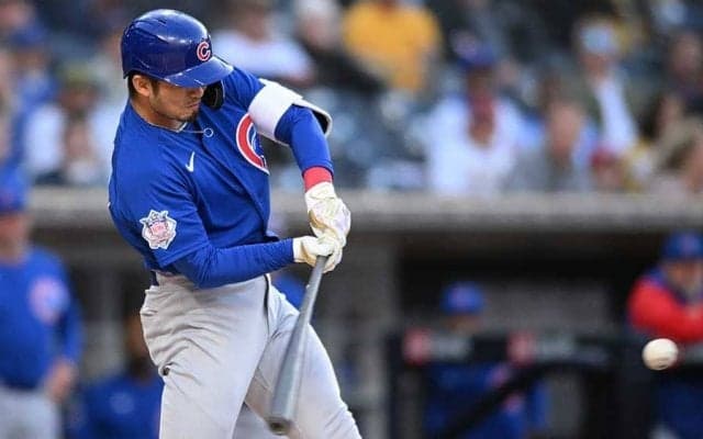 【MLB】鈴木誠也、先制適時二塁打で6試合ぶり打点　試合前にはダルビッシュと対面