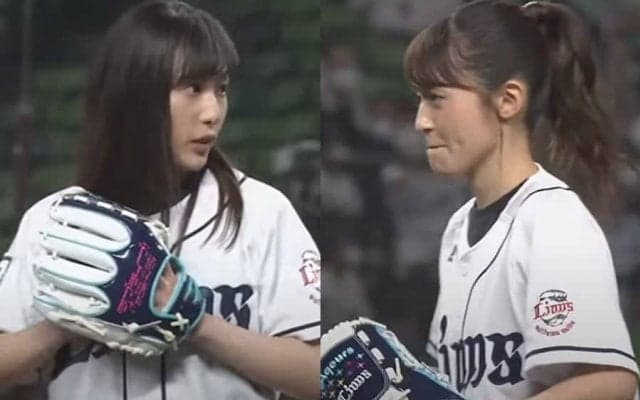 スカート姿から“豪快”投球「マジで女神」　人気声優の絶叫始球式が「可愛すぎ」