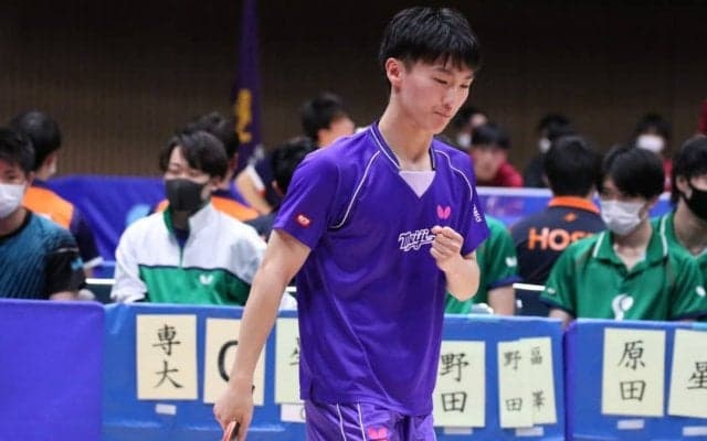 松田歩真が勝利　明治大が2点連取＜春季関東学生卓球リーグ戦男子速報＞