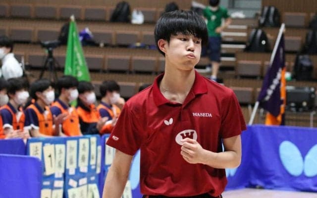 杉本和也、新人戦準優勝者下す　早稲田大が1点返す＜春季関東学生卓球リーグ戦男子速報＞