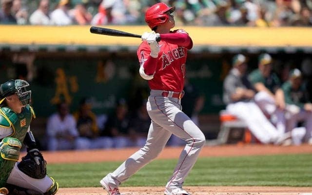 【MLB】大谷翔平、2試合連発の今季8号　飛距離130メートルの特大弾に実況「アメージング！」