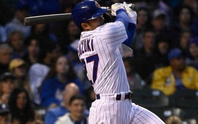 【MLB】鈴木誠也、2点適時二塁打で6試合連続安打　守備では筒香嘉智の犠飛阻止する初補殺も