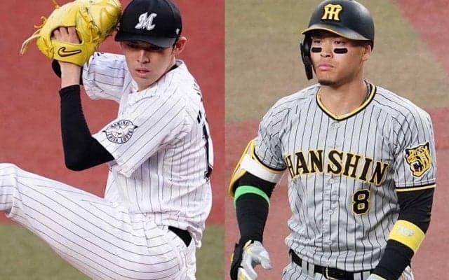 佐藤輝明、膝突いて唖然…　佐々木朗希の“宝刀”は「無敵すぎ」「打てって方が無茶」