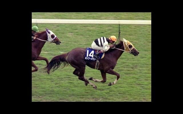 「ウマ娘」で熱血キャラのバンブーメモリー。重賞初出走の安田記念で勝利、オグリキャップの好敵手として活躍した
