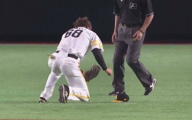 空中浮遊から一回転「これはえぐい」　打者ぬか喜びの“美キャッチ”が「熱すぎる」