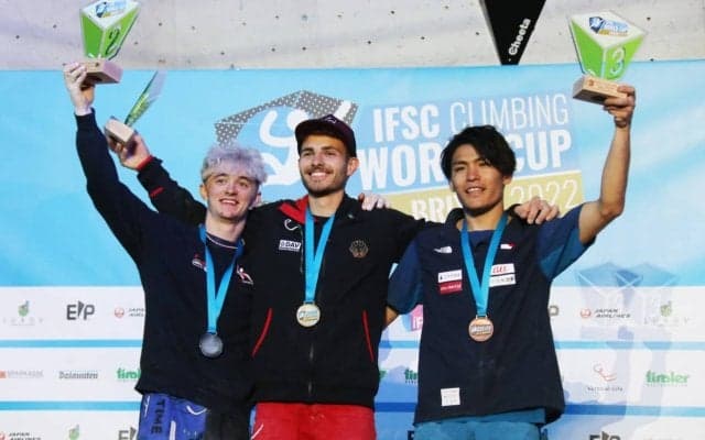 【ボルダリングW杯 第5戦】男子・楢崎 智亜が3位で表彰台