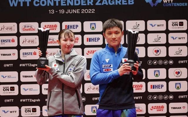 張本・早田ペア『はりひな』が強さを見せつけて優勝！香港エースペアをストレートで圧倒【卓球 WTTザグレブ】