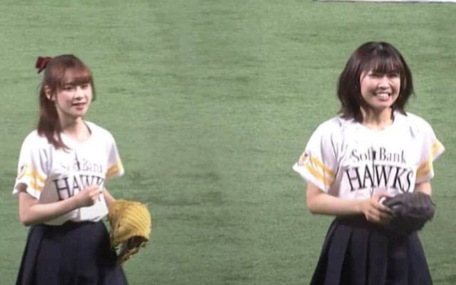 可憐なスカート姿から「強肩かわいい」　人気声優の意外な豪快投球が「躍動感すげぇ」