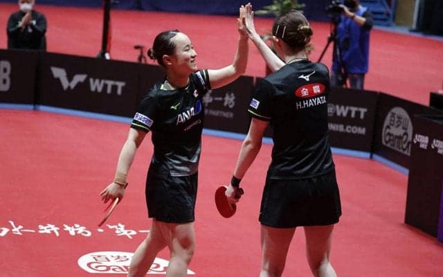 伊藤・早田『みまひな』ドイツペアを破り優勝！早田は混合との二冠達成【卓球 WTTザグレブ】