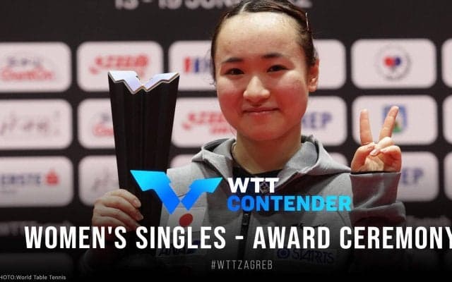女子シングルス表彰式 優勝：伊藤美誠・準優勝：平野美宇｜WTTコンテンダーザグレブ2022