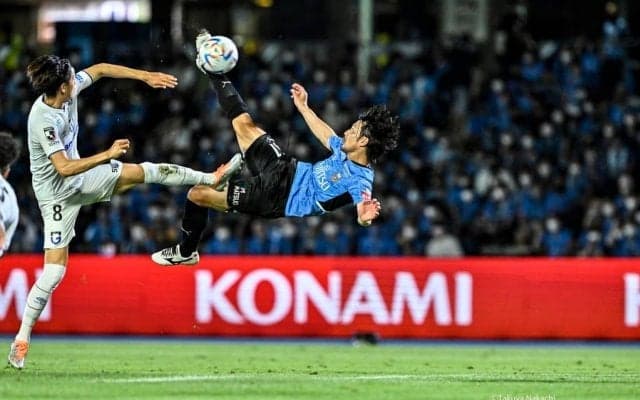 川崎・家長が「芸術的バイシクル」で「叙々苑お食事券10万円」ゲット！ Wの喜びも試合後は「感情を封じた通常スタイル」