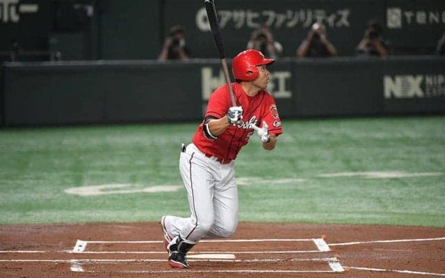 秋山翔吾が日本復帰1号　広島入りから7試合25打席目、NPBでは1036日ぶりの快音