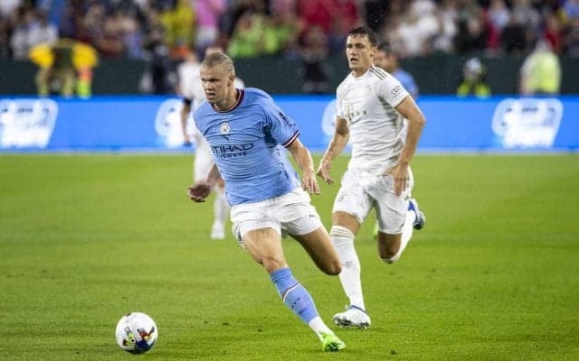 ハーランドのマンチェスターC｢デビュー戦ゴール」を別アングルで!! 背番号9に焦点を当てた映像が「どれだけ彼がハッピーか分かる」話題に