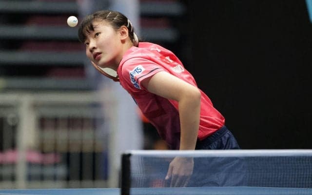 張本美和14歳 34歳の粒高ラバー使いを下して日本勢のベスト4一番乗り！【卓球 WTTチュニス】