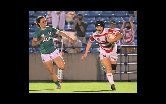 ラグビーの日本女子がアイルランド撃破。20歳のFB松田凛日が父親譲りのランで２トライと活躍「遺伝ですかね」