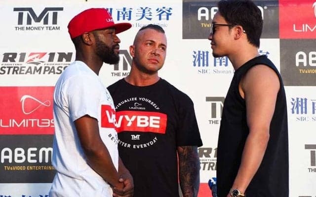 朝倉未来「メイウェザーの顔面に一撃入れたい」　ハワイ会見で豪語、対面で一触即発も