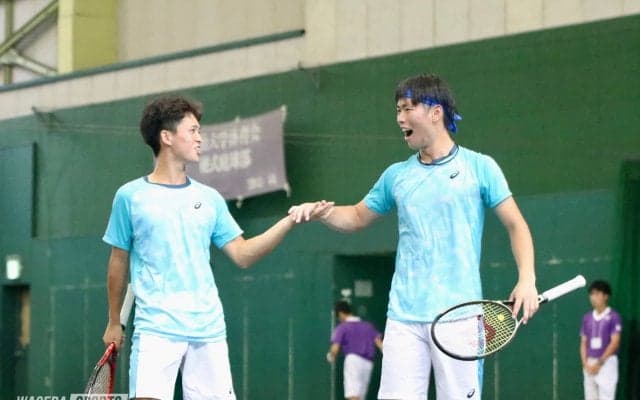 リーグ戦開幕！　ダブルスは負け越すもシングルス全勝で白星発進／男子明大戦