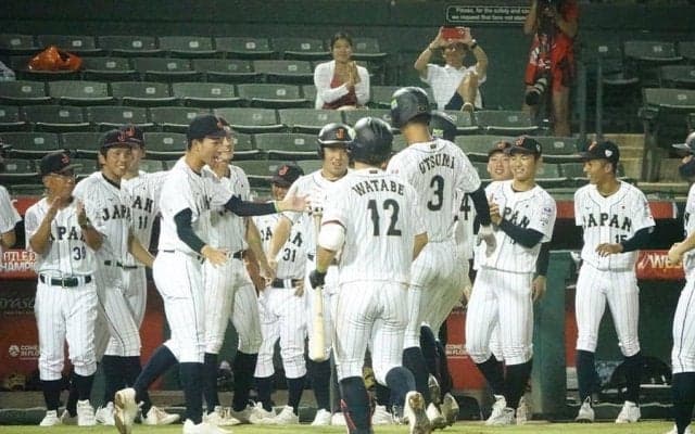 侍U18、開幕3連勝で単独首位　守護神・山田が追いつかれるも4番・内海がサヨナラ犠飛