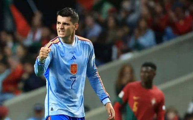 ｢さすがモラタ｣!! 日本代表とW杯で同組のスペイン代表がUNL｢ファイナル4進出｣! C・ロナウド擁するポルトガル代表を粉砕の｢決勝弾｣