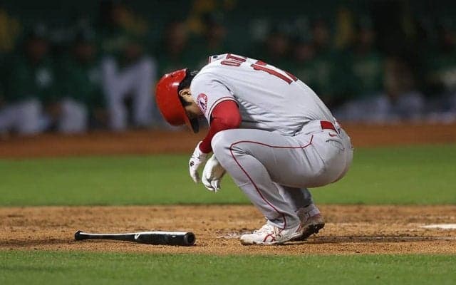 【MLB】大谷翔平、18試合連続安打でストップ　右上腕へ死球も…初のW規定到達へ6日先発