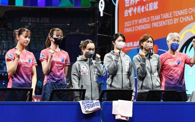【世界卓球】日本女子、4大会連続のメダル確定！ 1試合も落とさずベスト4入り