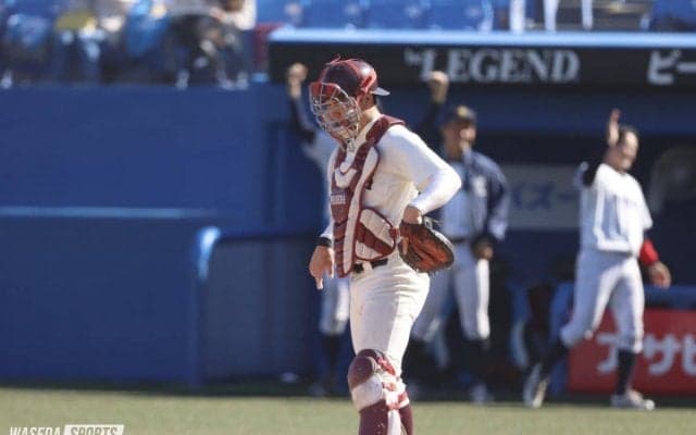 終盤の大量失点で逆転負け／立大戦