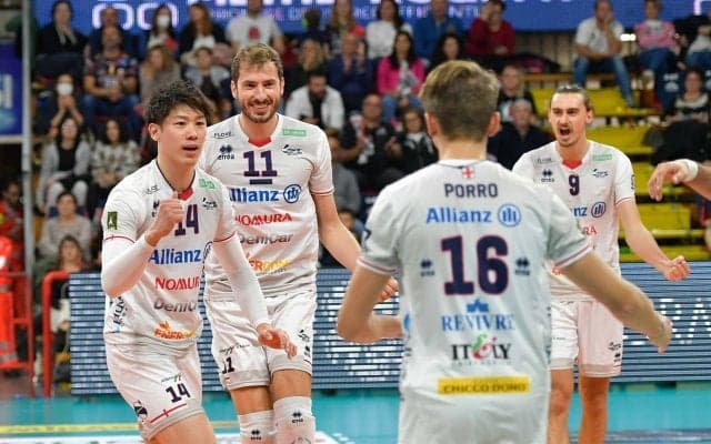 石川祐希のミラノはペルージャにストレートで敗戦