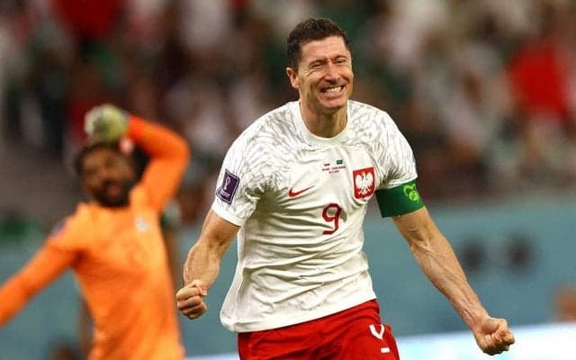 ポーランド代表FWレバンドフスキが｢W杯初ゴール｣! 喜びを爆発させる姿に｢遂に決めたか｣の声も