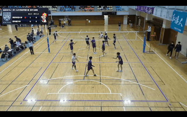 全日本バレーボール大学選手権大会 Lコート 男子 2回戦【見逃し配信】