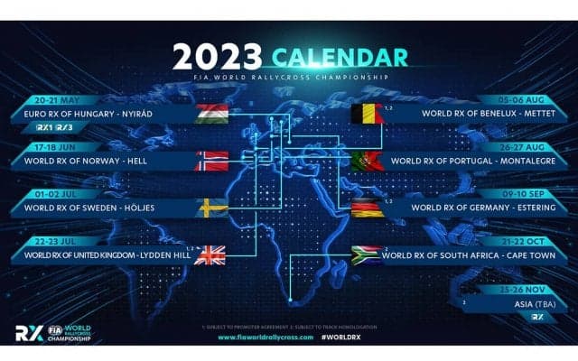 世界RXが全10戦の2023年カレンダーを発表、アジアラウンド開催も