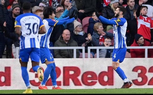 三苫が2点目をアシスト、ミドルズブラに5発圧勝のブライトンが4回戦進出《FAカップ》