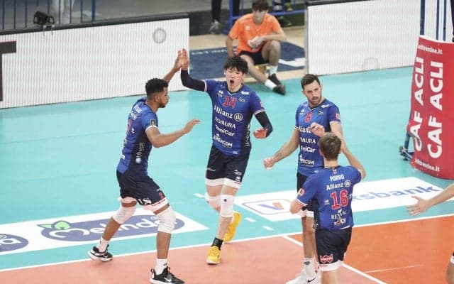 ミラノの石川祐希　18得点をあげ、新年初勝利