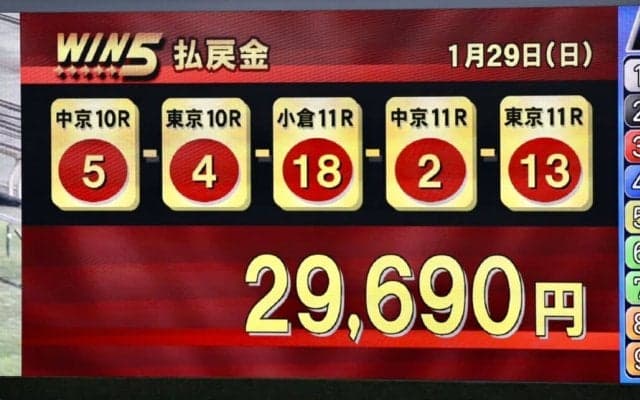 WIN5は2万9690円の払戻し…レモンポップなどがV