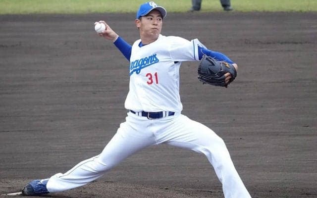 初球あわや大飛球「危なかった」　中日ドラ1仲地、誕生日に故郷“完全デビュー”