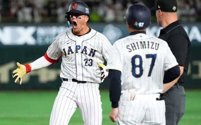 侍Jが2連勝、猛攻13得点で韓国に逆転圧勝　吉田がV打＆5打点、ヌートバー大ハッスル