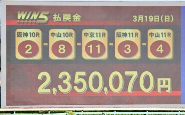 WIN5は235万円超の払戻し