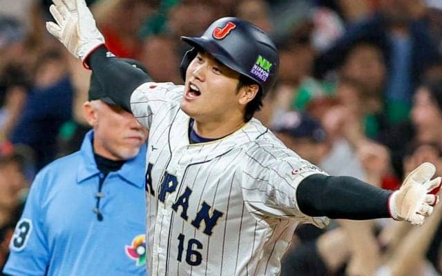 満面笑みの大谷翔平が「これは天使」　勝利確信の“飛翔”でファン「世界が平和になる」