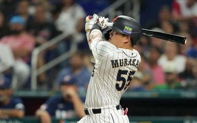 「おはよう村上！」村上宗隆、大会１号となる特大のホームランが飛び出す【侍ジャパン】