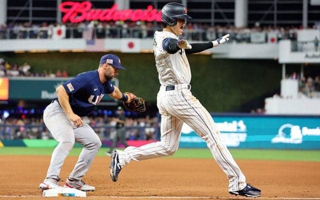 大谷翔平、快足内野安打で7戦連続安打　チャレンジも判定覆らず、世界一へ好結果
