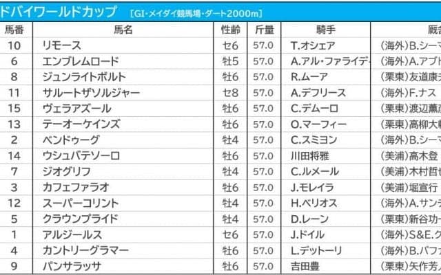 【ドバイワールドC／馬連6点勝負】パンサラッサは「バッサリ」切り　軸馬にすべきは最強国のアノ馬